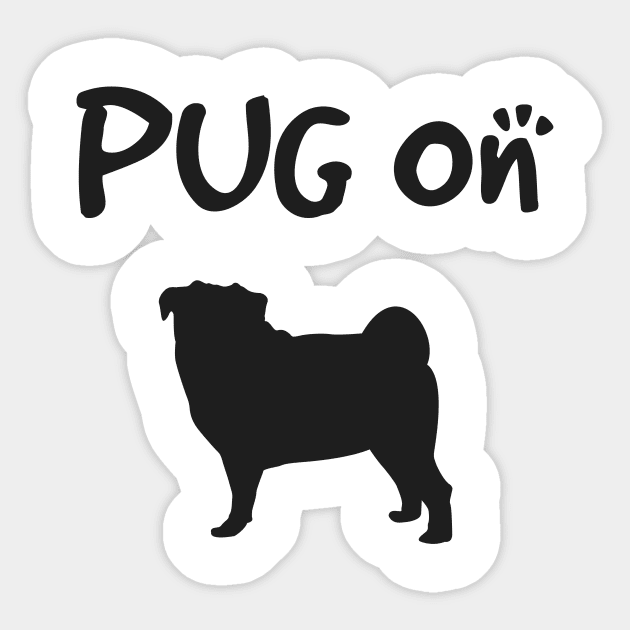 Pug On Sticker by zvone106